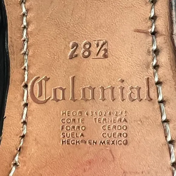 Colonial Boots Mens Size 28.5 Dance Flamenco Folklorico Leather Made In Mexico
