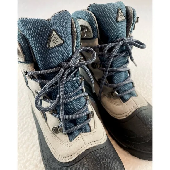 COLUMBIA • Blue/Grey Thermolite Water Resistant Cascadian Summit Winter Boots