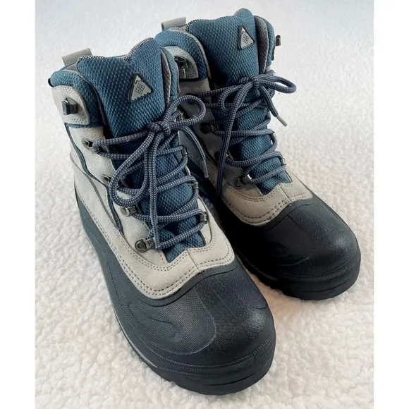COLUMBIA • Blue/Grey Thermolite Water Resistant Cascadian Summit Winter Boots