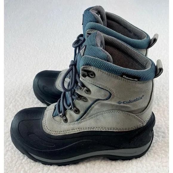 COLUMBIA • Blue/Grey Thermolite Water Resistant Cascadian Summit Winter Boots
