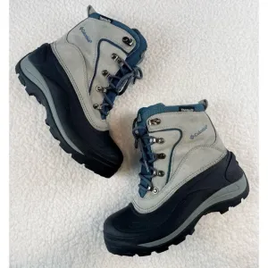 COLUMBIA • Blue/Grey Thermolite Water Resistant Cascadian Summit Winter Boots