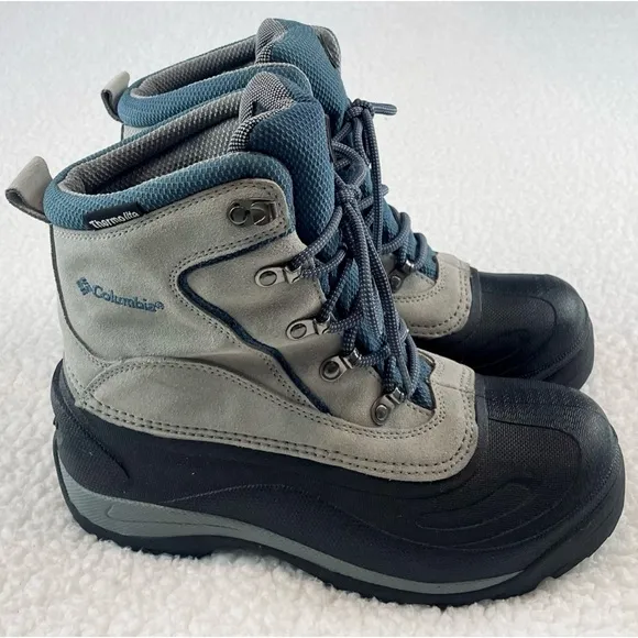 COLUMBIA • Blue/Grey Thermolite Water Resistant Cascadian Summit Winter Boots