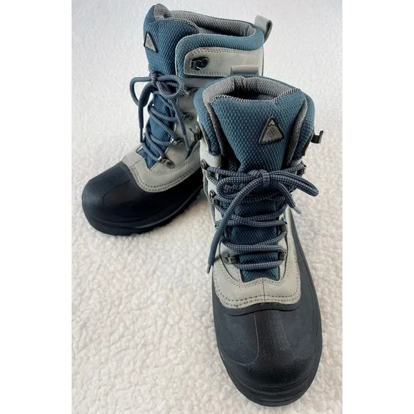 COLUMBIA • Blue/Grey Thermolite Water Resistant Cascadian Summit Winter Boots