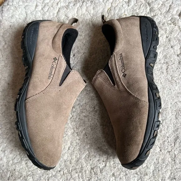 Columbia Techlite Omni Grip Tan/Brown Suede Casual Slip On Moc Shoes Size 11