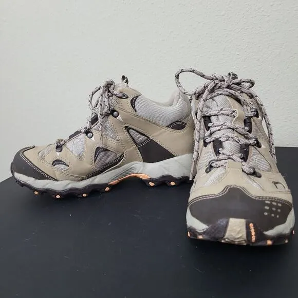 Columbia Womens Omni-Tech BL 3466-265 Ivory Brown Lace Up Hiking Shoes Size 7.5
