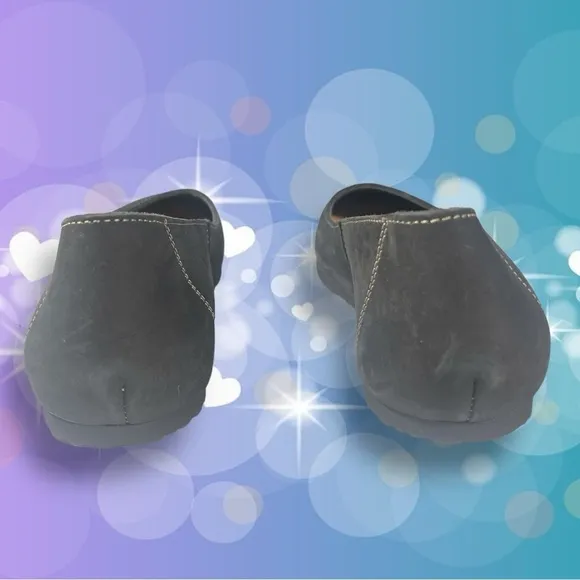 Comfortfusse Velda Leather Flat Shoes Black Nubuck Leather Size 42