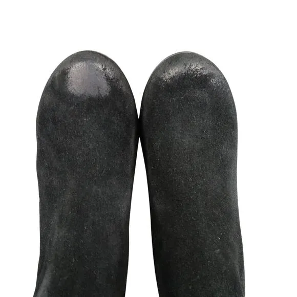 Comfortiva Shoes Womens 8 Booties Fashion Distressed Leather Black Memory Foam