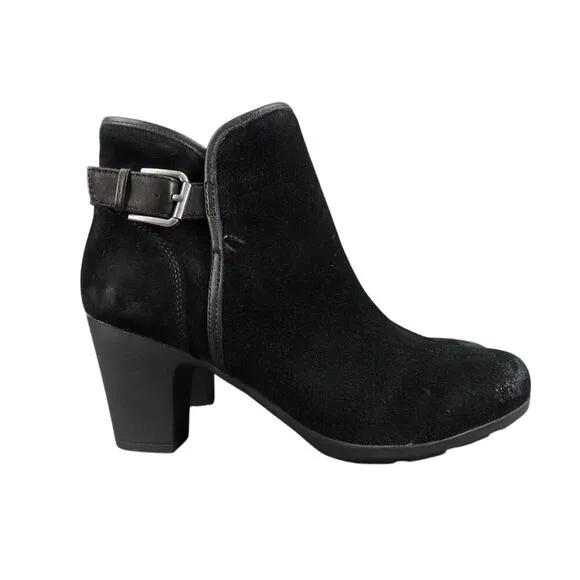 Comfortiva Shoes Womens 8 Booties Fashion Distressed Leather Black Memory Foam