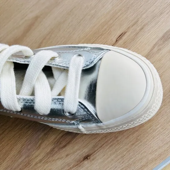 ⭐CONVERSE All Star Lift Hi Women Shoes Sz 7.5  Shoes Metallic Silver A09902C Gla
