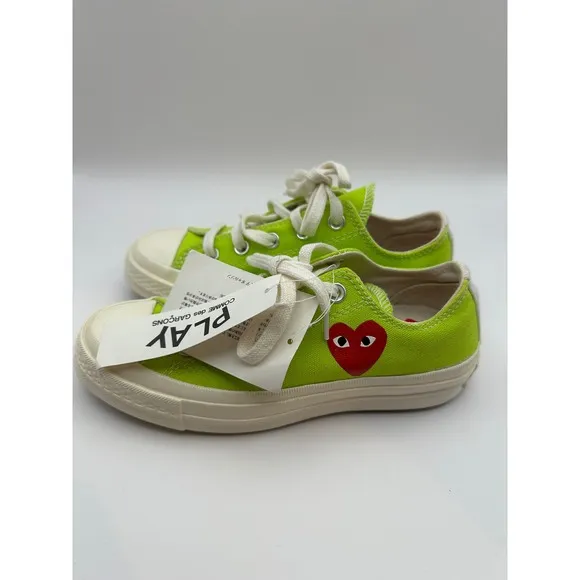 Converse Chuck Low x Comme des Garcons PLAY Bright Green Sneakers Size W5 / M3