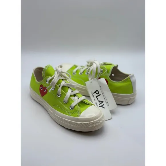 Converse Chuck Low x Comme des Garcons PLAY Bright Green Sneakers Size W5 / M3