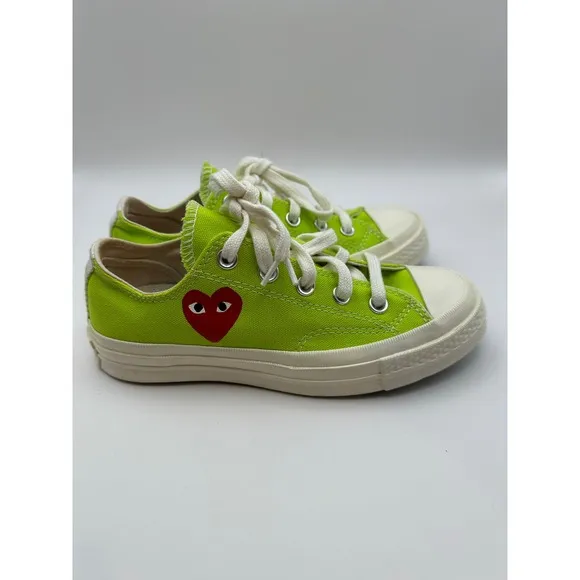 Converse Chuck Low x Comme des Garcons PLAY Bright Green Sneakers Size W5 / M3