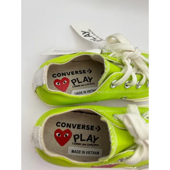 Converse Chuck Low x Comme des Garcons PLAY Bright Green Sneakers Size W5 / M3