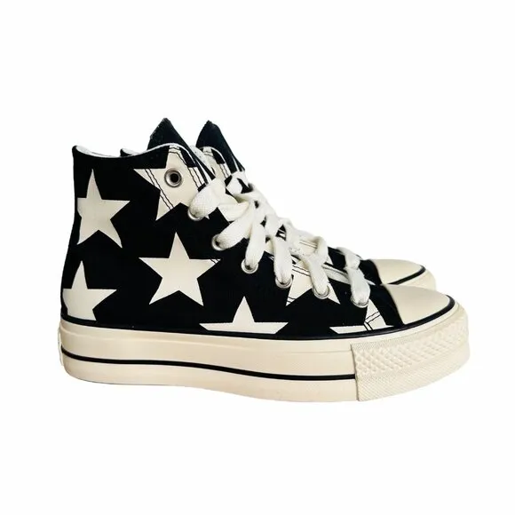 ⭐Converse Chuck Taylor All Star Lift Platform Hi Large Stars Sz 10 Shoes A09903C
