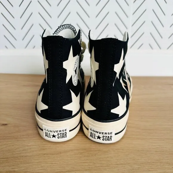 ⭐Converse Chuck Taylor All Star Lift Platform Hi Large Stars Sz 10 Shoes A09903C