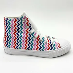 Converse CTAS Hi White University Red Zig Zag Kids Casual Shoes 667192F