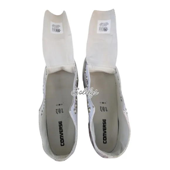Converse CTAS Lux Mid Hidden Wedge Brush Off Leather White Gold Sneaker Women 10