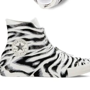 Converse CTAS Shroud Hi White &amp; Black Zebra Shoes EU 39 Women’s 8 animal print