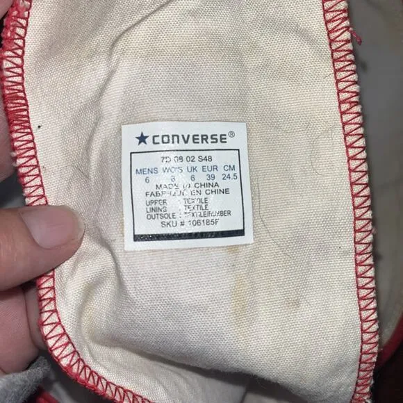 Converse Knee High Tall Lace Up Shoes Women’s 8 Red Zip Sneakers