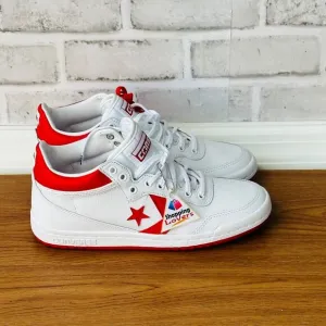 ⭐Converse Mens Shoes Sneaker Sz 5.5 Fastbreak Pro Mid Leather White Red A10200C