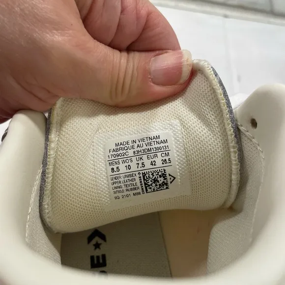 Converse Pro Leather Sport Unisex Men’s 8.5 Woman’s 10 White Hi Top Sneakers