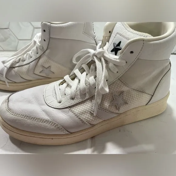 Converse Pro Leather Sport Unisex Men’s 8.5 Woman’s 10 White Hi Top Sneakers