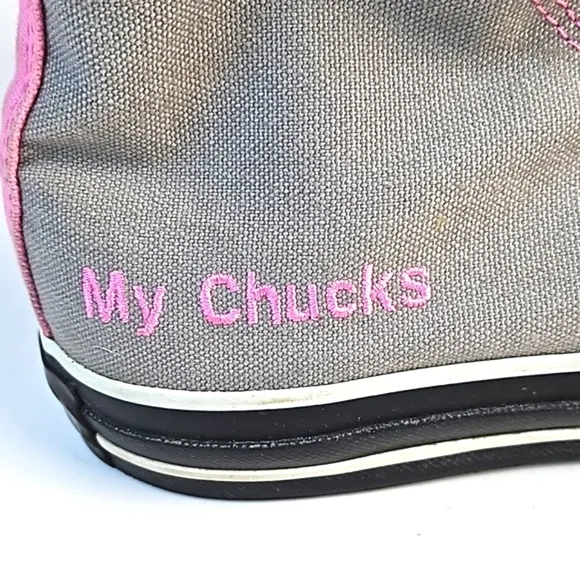 Converse RED Chuck Taylor All Star Custom High Top Grey Pink Black Zebra Sneaker