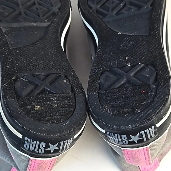Converse RED Chuck Taylor All Star Custom High Top Grey Pink Black Zebra Sneaker