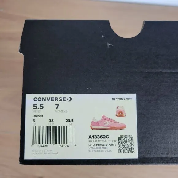 ⭐Converse Run Star Trainer Ox Size 7 Women's Casual Shoes Suede Pink A13362C New