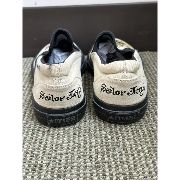 Converse Sailor Jerry, unisex Mens 7/Womens 8.5, Nautical slip on shoes