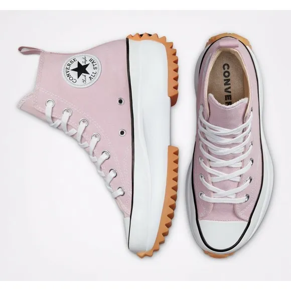 Converse Unisex Run Star Hike Sneaker M 9.5 W 11 High Top Platform Shoes Pink
