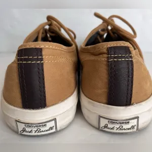 Converse x Jack Purcell Low Athletic Casual Shoes Brown Canvas M9 W10.5 Sneakers