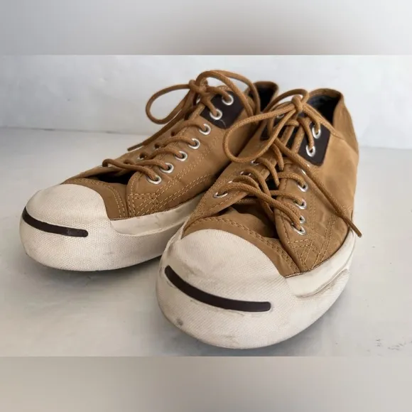 Converse x Jack Purcell Low Athletic Casual Shoes Brown Canvas M9 W10.5 Sneakers