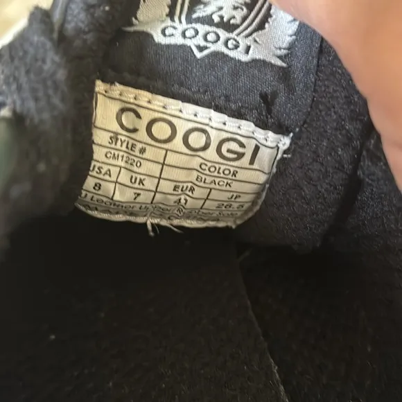 Coogi men’s black leather vintage sporty casual sneakers Sz 8