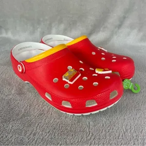 CROCS X McDonalds Men's Classic Clogs Sandals Size 12 Red Slip On Shoes NEW