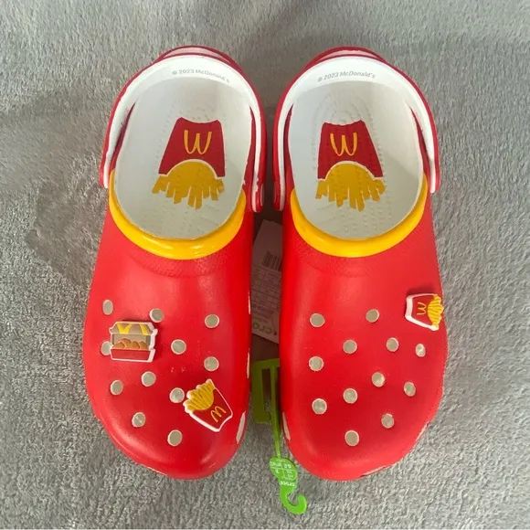 CROCS X McDonalds Men's Classic Clogs Sandals Size 12 Red Slip On Shoes NEW