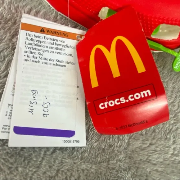 CROCS X McDonalds Men's Classic Clogs Sandals Size 12 Red Slip On Shoes NEW
