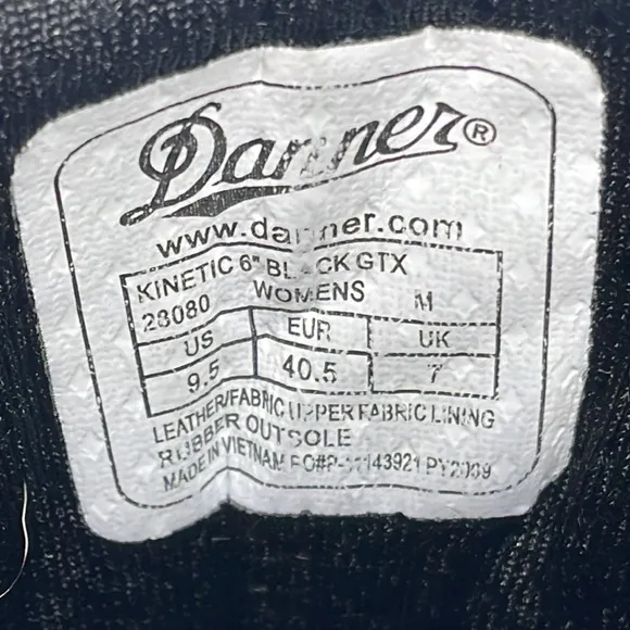 Danner Kinetic 6” Black GTX Women’s Boots 9.5