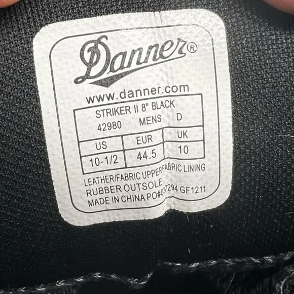 Danner Striker II 42989 Men’s Size 10.5 8” EMS Uniform Boots Slip Resistant Nice