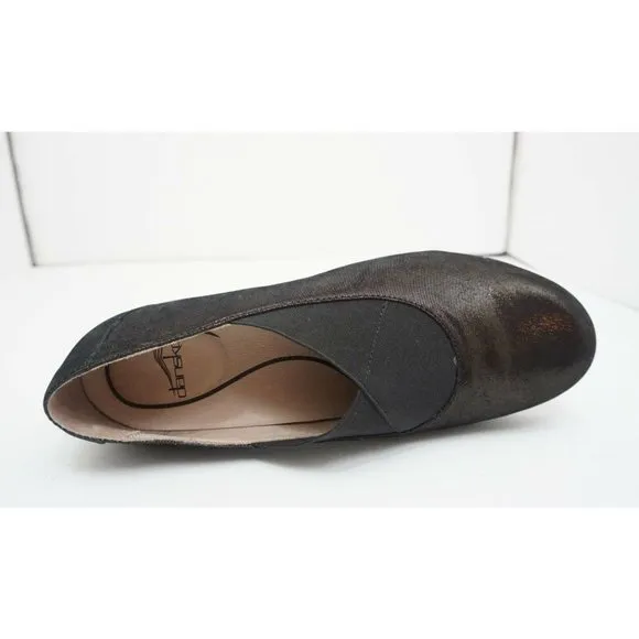 Dansko Ann Women's Comfort Slip On Shoes Black Metallic Suede EU 41 US 10.5 - 11