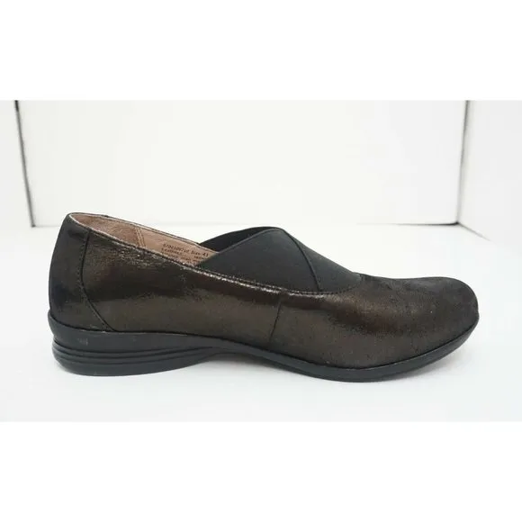 Dansko Ann Women's Comfort Slip On Shoes Black Metallic Suede EU 41 US 10.5 - 11