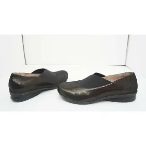Dansko Ann Women's Comfort Slip On Shoes Black Metallic Suede EU 41 US 10.5 - 11