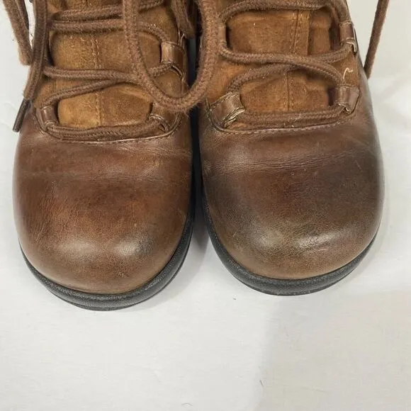 Dansko Chris shearling leather mid calf winter boots SZ 37 Brown Slip Resistant