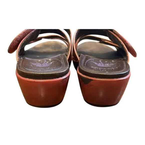 Dansko Dixie Women's Coral Leather Slide Wedge Artsy Boho Sandals EU 37/ US 6.5