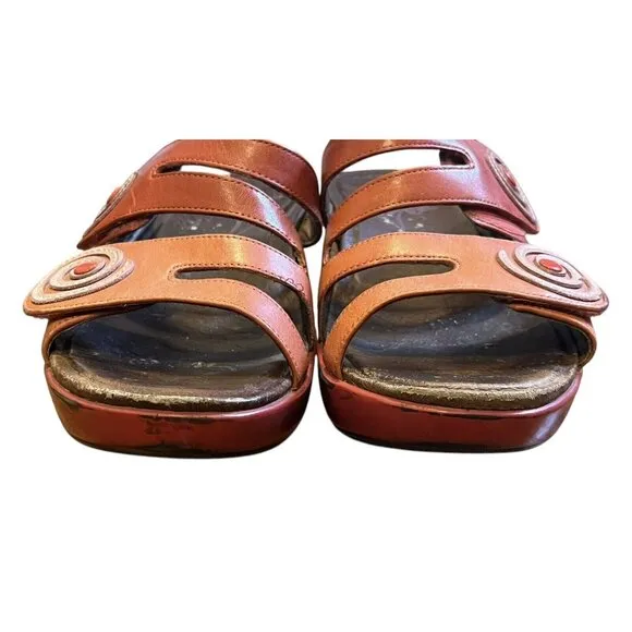 Dansko Dixie Women's Coral Leather Slide Wedge Artsy Boho Sandals EU 37/ US 6.5