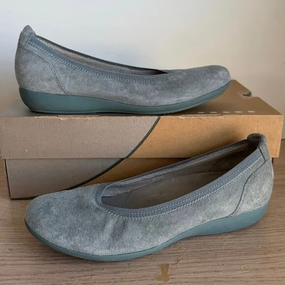 Dansko Kristen Blue Suede Ballet Flat Women Shoes  Slip On- SZ 40 - US 9.5-10