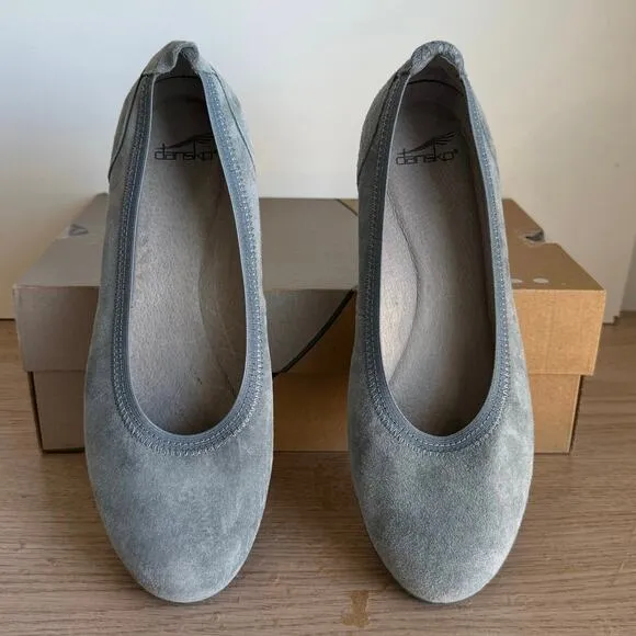 Dansko Kristen Blue Suede Ballet Flat Women Shoes  Slip On- SZ 40 - US 9.5-10