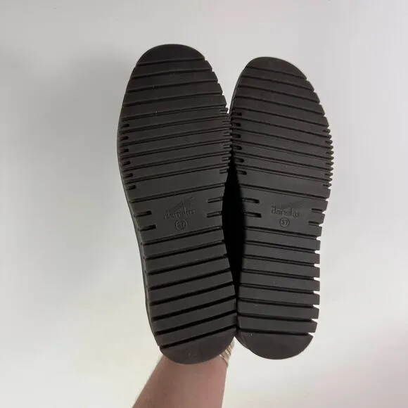 Dansko Libbie Oxford Shoes Women's 6.5 Black Leather Lace-Up Round Toe Casual