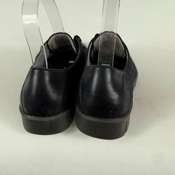 Dansko Libbie Oxford Shoes Women's 6.5 Black Leather Lace-Up Round Toe Casual