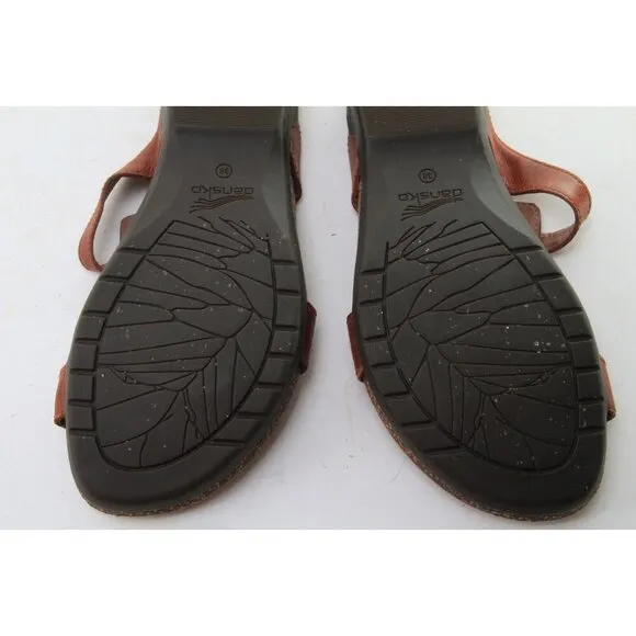 Dansko Remi Waxy Sandals Women's Leather Sz 38 Us 7.5-8 Shoes